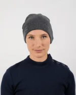 Bonnet gris 100 % laine Mérinos