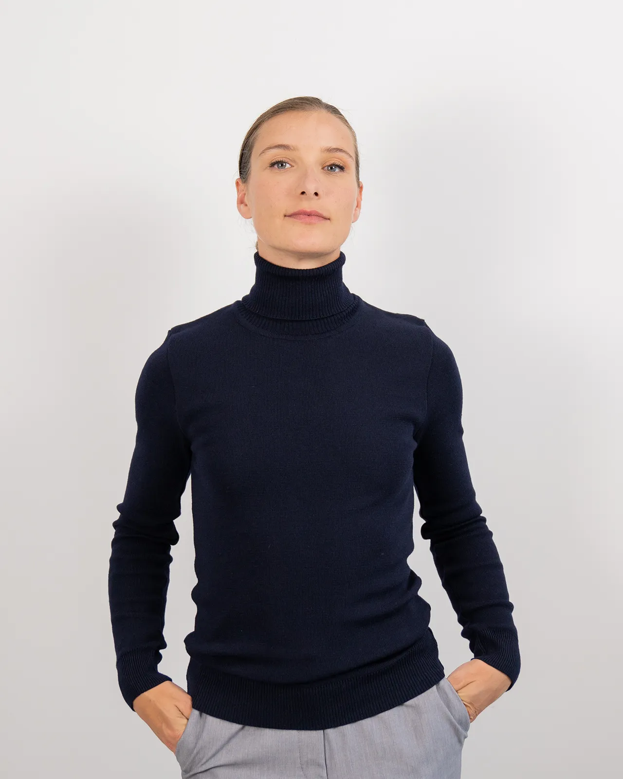 Lancelot bleu 12 Pull unisexe Lancelot marine 100 % laine Mérinos – Image 1