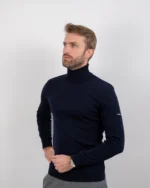 Pull unisexe Lancelot marine 100 % laine Mérinos – Image 2