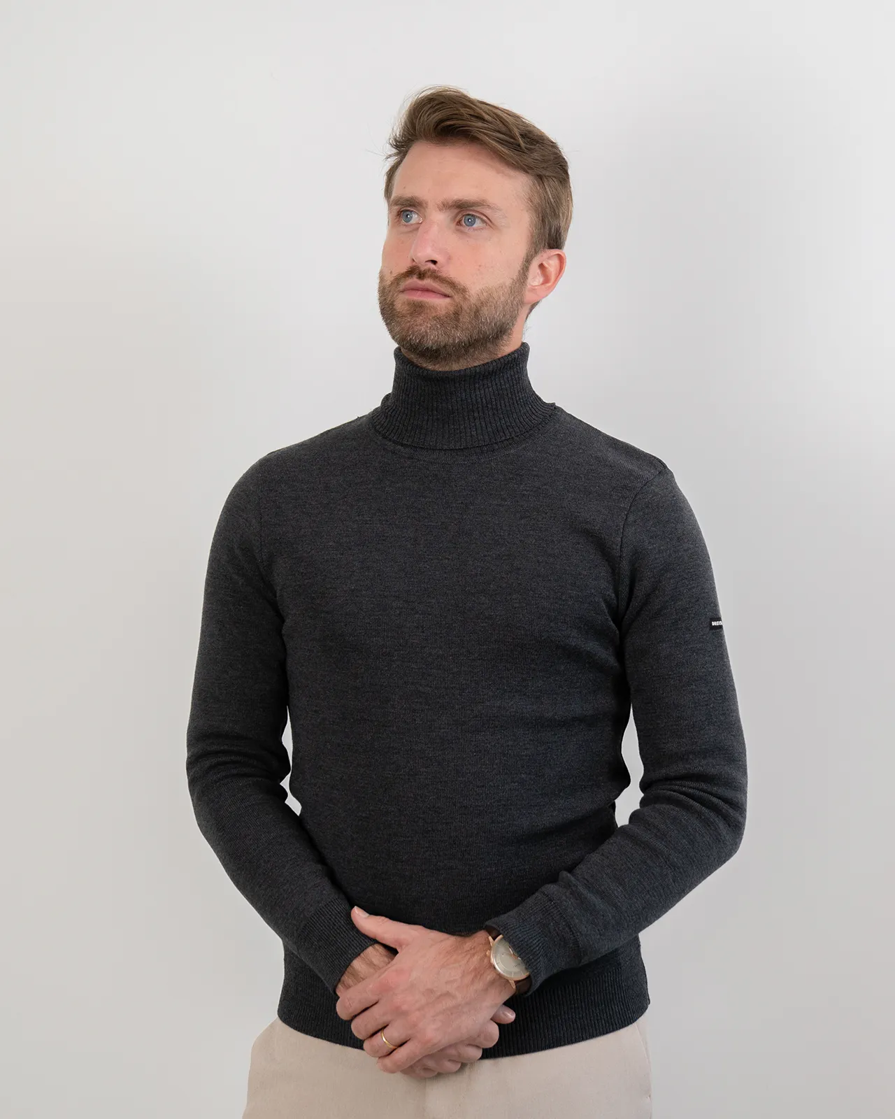 Lancelot gris 1 V4 Pull unisexe Lancelot gris 100 % laine Mérinos – Image 1