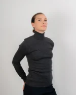 Pull unisexe Lancelot gris 100 % laine Mérinos – Image 2